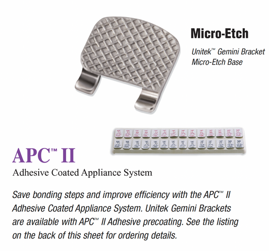 3M - APC II GEMINI Metal Brackets (Adhesive Pre-Coated)